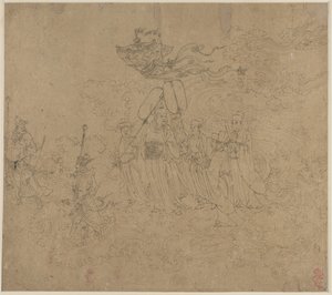 Taoist ve Budist Temaları Albümü: Taoist Tanrıların Alayı: Yaprak 6 by Unknown artist