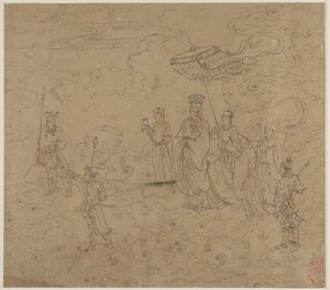 Taoist ve Budist Temaları Albümü: Taoist Tanrıların Alayı: Yaprak 8 by Unknown artist