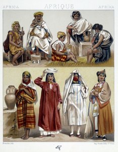 Cezayir ve Tunus, popüler kostümler - Racinet