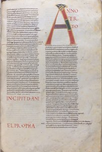 Anno tertio: Incipit Daniel Propha.Daniel Peygamberin Kitabının İncipiti, 11. yüzyıl (minyatür, zarlı el yazması) by Unknown artist
