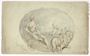 Aurora Arabasında (recto); Üç Erkek Portre Büstü (verso) by Unknown artist