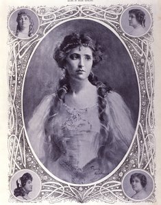 Avustralyalı şarkıcı Nellie (Nelly) Melba (1861-1931), 19. yüzyılın sonlarında suluboya by Unknown artist