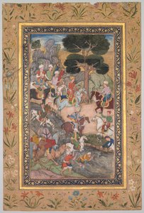 Bir Babür-nâme'den (Babur Hatıraları) Babür'ün Kohik Nehri'nde Sultan Ali Mirza ile görüşmesi by Unknown artist