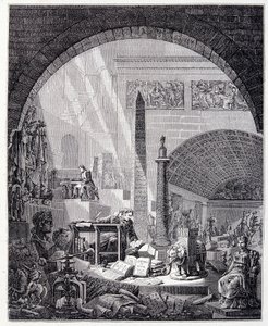Baron Dominique Vivant-Denon (Vivant denon) ofisinde, sanat eserleri ve Napolyon ile çevrili by Unknown artist