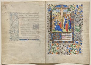 Bir Saatler Kitabından Bifolio: Çarmıha Gerilme: Çarmıh Saatleri (recto) by Unknown artist