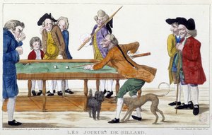 Bilardo oyuncuları - gravür, nd, 18. yüzyıl sonu, Carnavalet. by Unknown artist