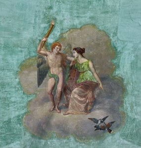 Kuşlar ve Aşk Tanrısı ve Ruh, 3743687 detayı (fresk) by Unknown artist