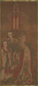 Bodhisattva ve Görevliler by Unknown artist