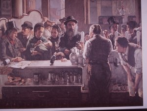 İngiliz pub servis içecekleri (renkli litho) by Unknown artist