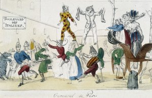 Paris Karnavalı, boulevard des Italians - 18. yüzyıl gravürü, Carnavalet. by Unknown artist