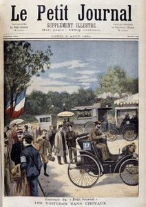 Atsız arabalar, ilk araba Panhard Levassor - örtü. 6 Ağustos tarihli “Le Petite Journal” by Unknown artist