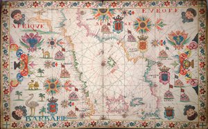 Batı Akdeniz haritası, 1600 civarı (el yazması) by Unknown artist