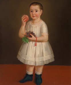 Çocuk Holding Meyve by Unknown artist
