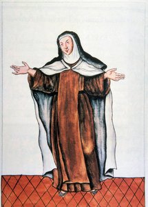 Peru'nun günlük yaşamı ve gelenekleri: “" Carmelite dechaussee "” Trujillo piskoposu Baltasar Martinez Companon y Bajanda'nın (1782-1785) “Trujillo del Peru” kitabından alınan suluboya. 18. yüzyıl Madrid'i. Biblioteca del Palacio Real by Unknown artist