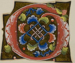 El Yazmasından Geleneksel Çiçekli Kırmızı Süslemeli "G" Harfi by Unknown artist