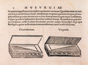 Klavsen ve spinet açıklaması. Musurgia seu praxis musicae