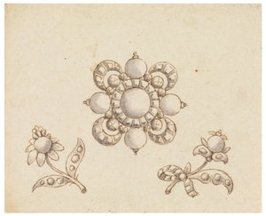 Üç Broş için Tasarım by Unknown artist