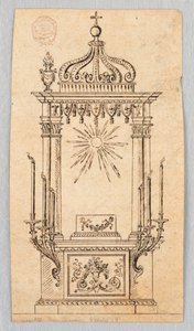 Ev Sahibinin Sergisi İçin Bir Baldacchino Tasarımı by Unknown artist