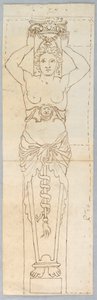 Bir Caryatid için Tasarım by Unknown artist