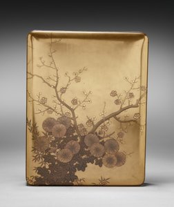 Krizantem ve Erikli Belge Kutusu (Ryōshibako) (kapak) by Unknown artist