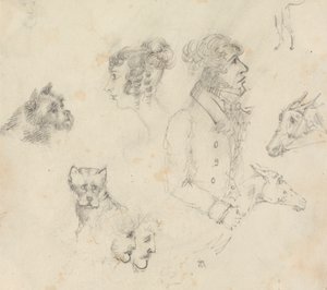 Köpekler, İnsanlar ve Atlar by Unknown artist