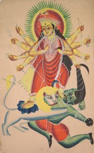Durga İblis Mahisha'yı Öldürüyor by Unknown artist