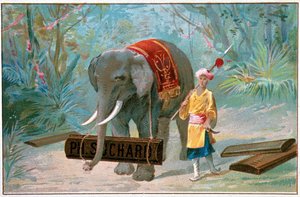 Elephant ve Cornac, "" Suchard"ın reklamı, v. 1895 by Unknown artist