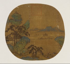 Bir albüm yaprağı olarak monte edilmiş fan by Unknown artist