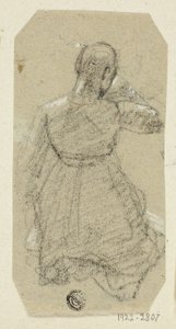 Diz Çökmüş Kadın Figürü, Arkadan Görünüyor by Unknown artist