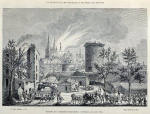 Katedralin Ateşi St André, Bordeaux, 25 Ağustos by Unknown artist