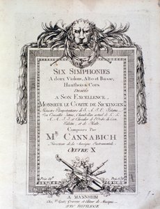 senfoni notalarının ilk sayfası 3 tarafından Christian Cannabich by Unknown artist