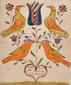 Dört Kuş, Lale ve Kalp by Unknown artist