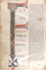Frater Ambrosius michi munuscula perferens. Aziz Jerome