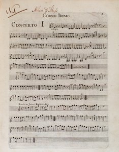 GB Sammartini ve JA Hasse tarafından 8 bölümden oluşan altı konçertonun müzik notalarının ön yüzü by Unknown artist