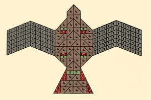 Sulbasutraların Geometrisi: şahin şeklindeki ateş sunağının planı. Hindistan
