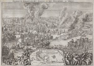 İngiliz ve Hollandalıların Vigos'a Görkemli Seferi (Amiral Rooke'un Vigo açıklarındaki Zaferi, 12 Ekim 1702) by Unknown artist