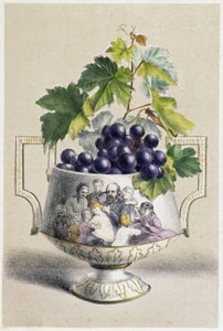 Sonbaharı simgeleyen üzüm fincanı by Unknown artist