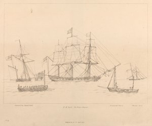 HM Yacht The Prince Regent ve gemi teknesi by Unknown artist