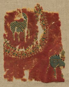 Yapraklı yuvarlak ve binicili askı by Unknown artist