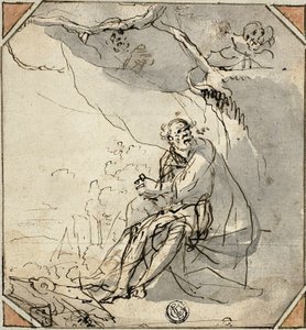 Mağaradaki Hermit Aziz by Unknown artist