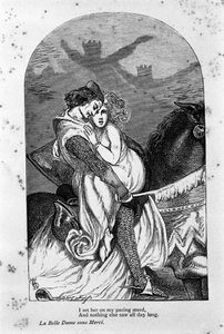 Şair John Keats (1795-1821) tarafından "merhametsiz güzel bayan" için illüstrasyon 19. yüzyıl by Unknown artist