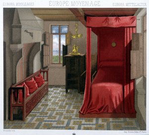 15. ve 16. yüzyılda bir evin içi. A. Racinet tarafından “Le kostüm tarihi by Unknown artist