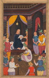 İsa, Kral Abgar'ın ressamı tarafından, Peder Jerome Xavier'in bir Mir'at al-quds'ından tasvir ediliyor (İspanyolca, 1549-1617) by Unknown artist