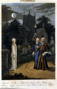 John Dee ve Edward Kelly bir ruh çağırır. 1825. İncil. Milano, Milano by Unknown artist