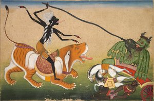 Kali Nisumbha'ya Saldırıyor by Unknown artist