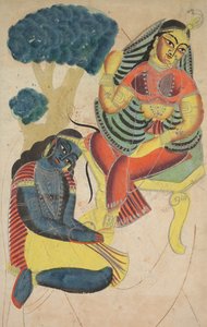Krishna Radha'nın Ayaklarını Okşayarak (Verso) by Unknown artist