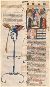 Gratian tarafından "Decretum"dan Kesilen Yaprak: Oturan Rahip ile İlk C[anonici quaedam ecclesiae] by Unknown artist