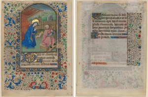 Saatler Kitabından Bir Yaprak: Doğuş (recto) ve Metin (verso) by Unknown artist