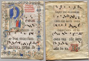 Kademeli Yaprak: Tarihsel İlk R: Diriliş (rekto) ve İlk D (verso) by Unknown artist