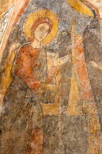 Başmelekler Arasında Madonna ve Çocuk, sol başmelek detayı by Unknown artist